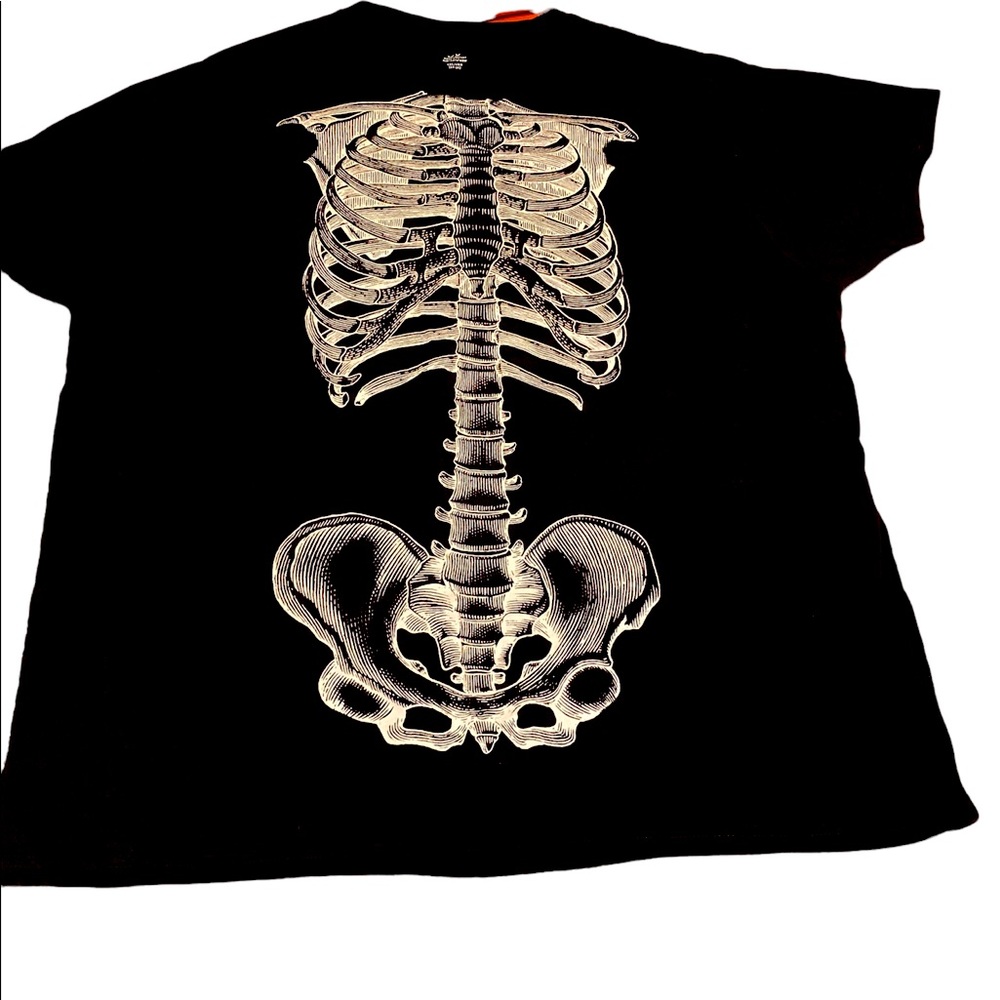 2X Unisex Halloween T-Shirt Skeleton Torso